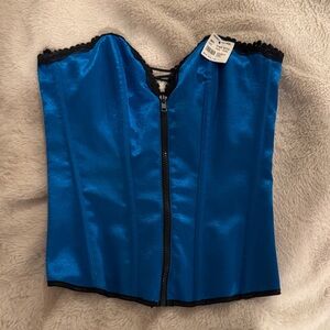 Fredrick’s of Hollywood  Corset Top with Black Lace Trim